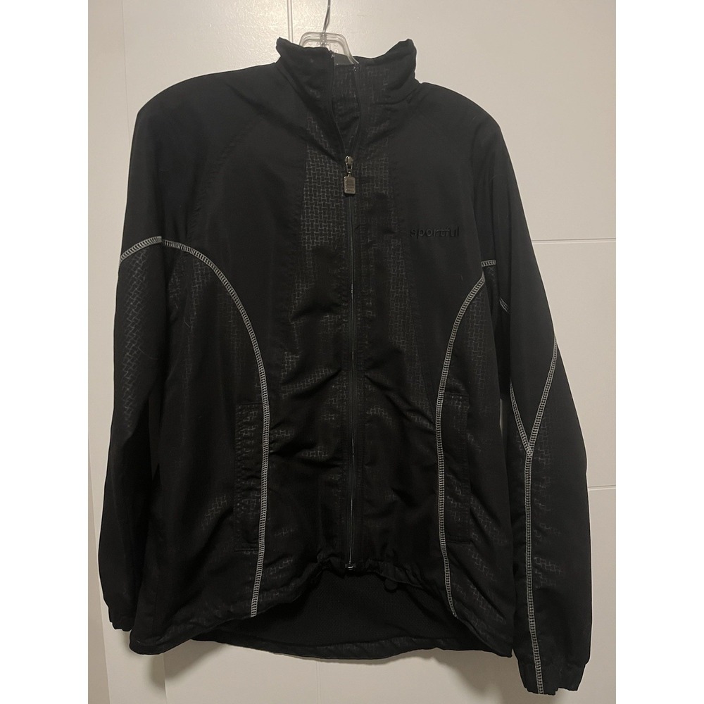 Sportful Women's Cycling XC Ski Windproof Jacket Reflective Large 44 Black